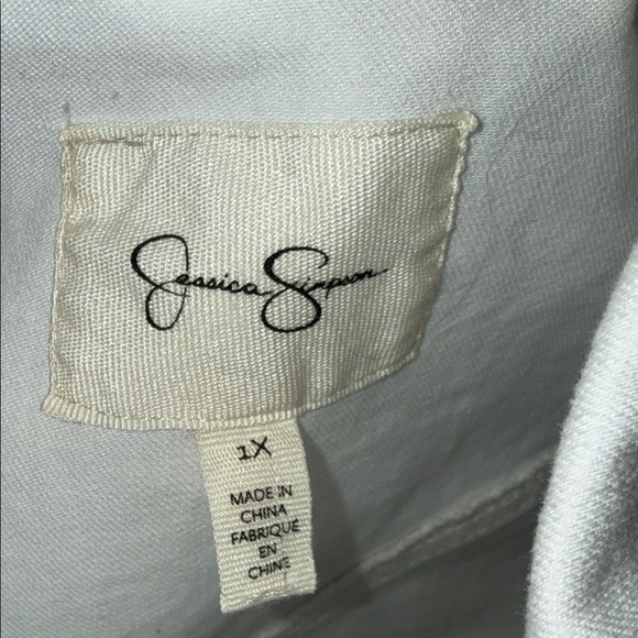 Jessica Simpson Women's White Denim Jacket sz 1X - Picture 5 of 8